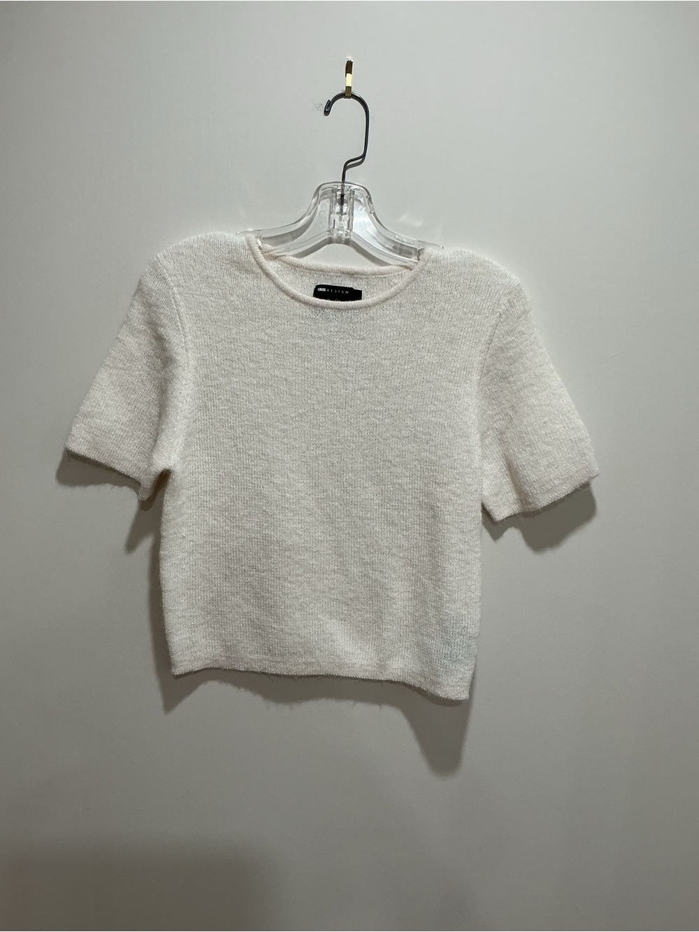 ASOS Design Short Sleeve Knit Top size large in cream